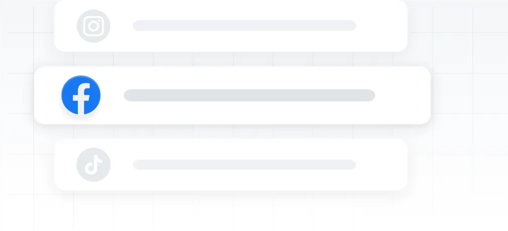 Progress bars showing connection status for Facebook, Instagram, and TikTok pixels.